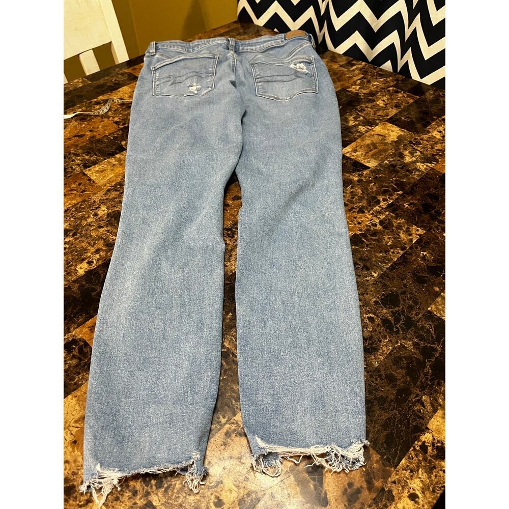 American Eagle Outfitters Blue Distressed Straight Leg Jeans - Picture 9 of 11